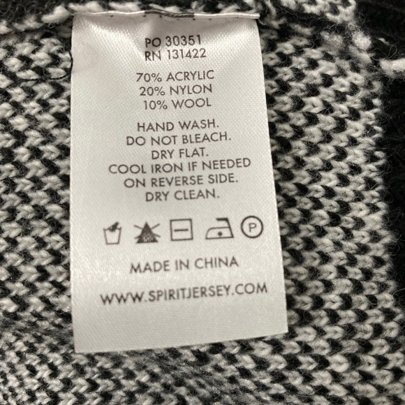 Spirit Jersey NWT Unisex Black Zip Up Cardigan Sweater Far Out Robot Oversized S - Picture 9 of 10